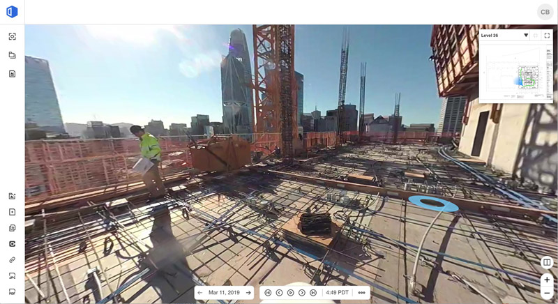 建設・建築現場における360度画像(動画、静止画)のキャプチャ
