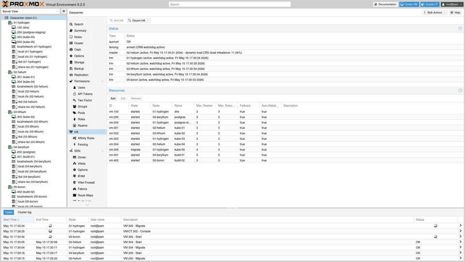Proxmox VE 9.2 HA Balancing Migration